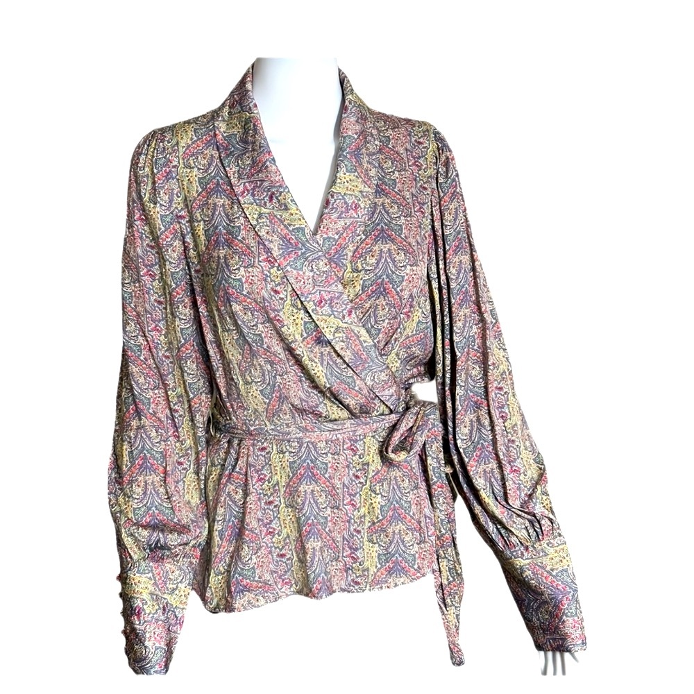 Banana Republic Satin Wrap-Tie Blouse